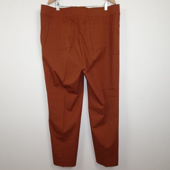 SPANX On the Go Ankle Slim Straight Pants Women's Plus Size 3X Brown Orange - Picture 4 of 11